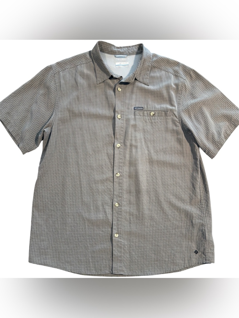 Columbia Omni Shade Men’s L Short Sleeve Button Down Sun Protection Light Weight